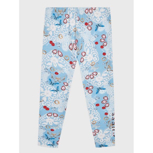 Guess Legginsy K3RB03 J1313 Kolorowy Slim Fit ze sklepu MODIVO w kategorii Spodnie dziewczęce - zdjęcie 183948870