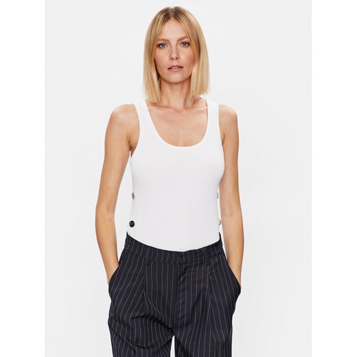 MICHAEL Michael Kors Top MS36P9U33D Biały Slim Fit ze sklepu MODIVO w kategorii Bluzki damskie - zdjęcie 183949071