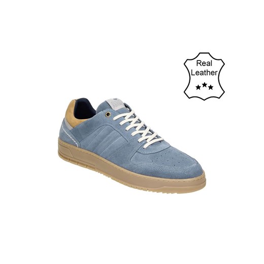 Bullboxer Skórzane sneakersy w kolorze niebieskim ze sklepu Limango Polska w kategorii Trampki męskie - zdjęcie 183969252