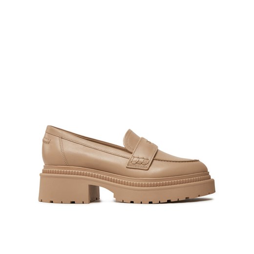 Loafersy Guess Finda FLTFIN LEA14 Beżowy ze sklepu eobuwie.pl w kategorii Lordsy damskie - zdjęcie 183969992