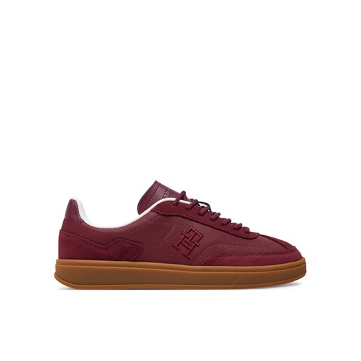 Sneakersy Tommy Hilfiger Heritage FW0FW08186 Bordowy ze sklepu eobuwie.pl w kategorii Buty sportowe damskie - zdjęcie 183971044