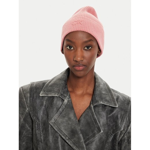 Czapka Calvin Klein Embroidery Fine K60K612590 Różowy ze sklepu eobuwie.pl w kategorii Czapki zimowe damskie - zdjęcie 183971251