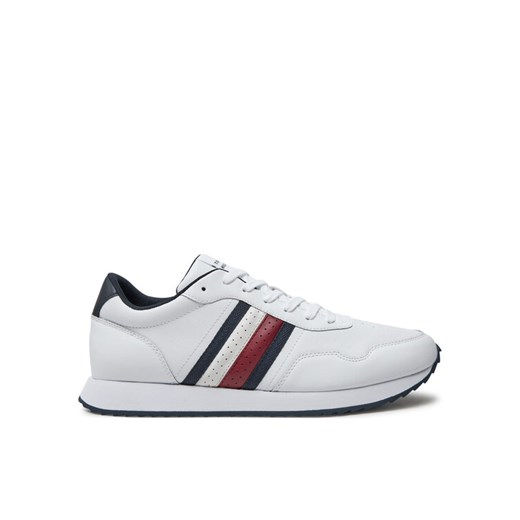 Sneakersy Tommy Hilfiger Runner Evo Lth Mix Ess FM0FM05121 Biały ze sklepu eobuwie.pl w kategorii Buty sportowe męskie - zdjęcie 183971414