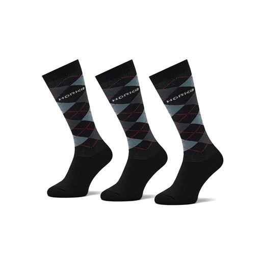 Zestaw 3 par wysokich skarpet unisex Horka Riding Socks 145450-0000-0206 Czarny ze sklepu eobuwie.pl w kategorii Skarpetki dziecięce - zdjęcie 183971493