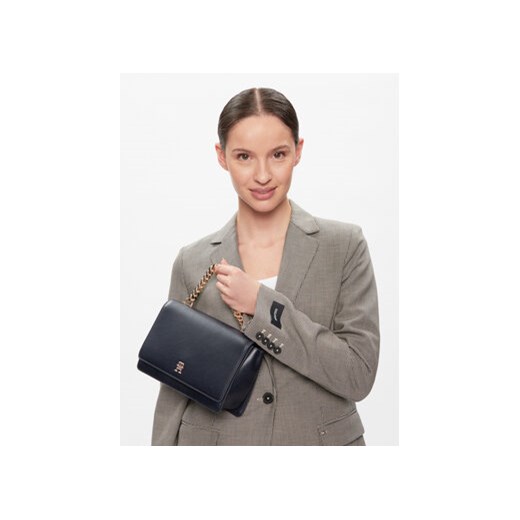 Torebka Tommy Hilfiger Th Refined Med Crossover AW0AW15725 Granatowy Tommy Hilfiger 00 eobuwie.pl