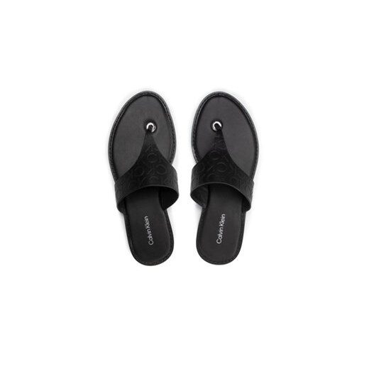 Japonki Calvin Klein Almond Flat Tp Slide Hf HW0HW01159 Czarny Calvin Klein 37 eobuwie.pl