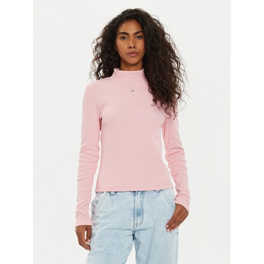 Tommy Jeans Bluzka Tjw Essential Mock Neck DW0DW19830 Różowy Slim Fit Tommy Jeans S MODIVO