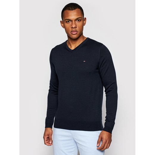 Tommy Hilfiger Sweter MW0MW04979 Granatowy Regular Fit ze sklepu MODIVO w kategorii Swetry męskie - zdjęcie 183985161