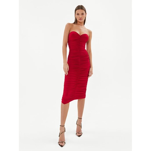 NORMA KAMALI Sukienka koktajlowa KK4223PL911004 Czerwony Slim Fit ze sklepu MODIVO w kategorii Sukienki - zdjęcie 183985213