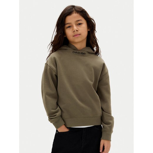 Calvin Klein Jeans Bluza Embro Logo IB0IB02525 M Zielony Relaxed Fit ze sklepu MODIVO w kategorii Bluzy dziewczęce - zdjęcie 183985242