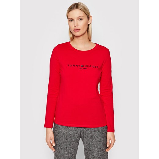 Tommy Hilfiger Bluzka WW0WW30720 Czerwony Regular Fit ze sklepu MODIVO w kategorii Bluzki damskie - zdjęcie 183985272