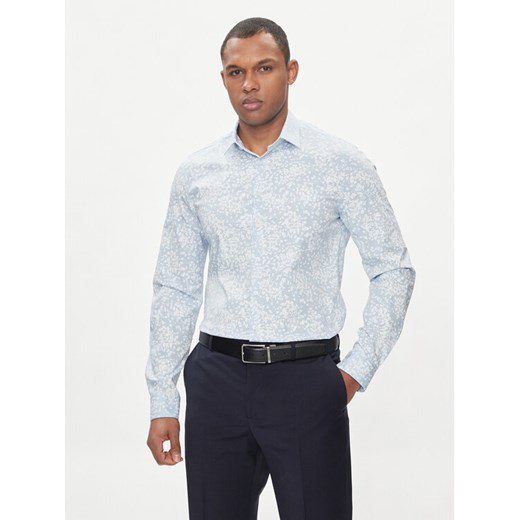 Calvin Klein Koszula Floral Print K10K112610 Błękitny Slim Fit ze sklepu MODIVO w kategorii Koszule męskie - zdjęcie 183985362