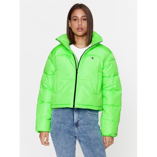 Calvin Klein Jeans Kurtka zimowa J20J222340 Zielony Regular Fit ze sklepu MODIVO w kategorii Kurtki damskie - zdjęcie 183985733