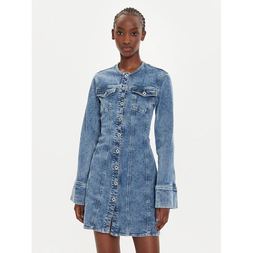 Pepe Jeans Sukienka jeansowa PL953549 Niebieski Regular Fit ze sklepu MODIVO w kategorii Sukienki - zdjęcie 183985734