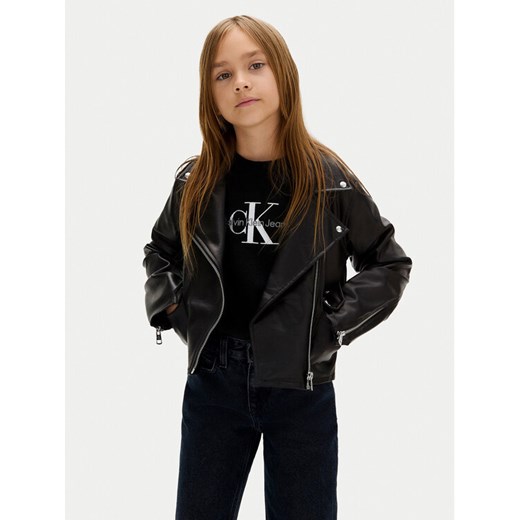 Calvin Klein Jeans Kurtka z imitacji skóry IG0IG02982 M Czarny Regular Fit ze sklepu MODIVO w kategorii Kurtki dziewczęce - zdjęcie 183985773
