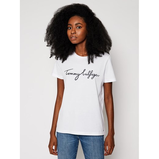 Tommy Hilfiger T-Shirt Heritage Crew Neck Graphic Tee WW0WW24967 Biały Regular Tommy Hilfiger 3XL MODIVO