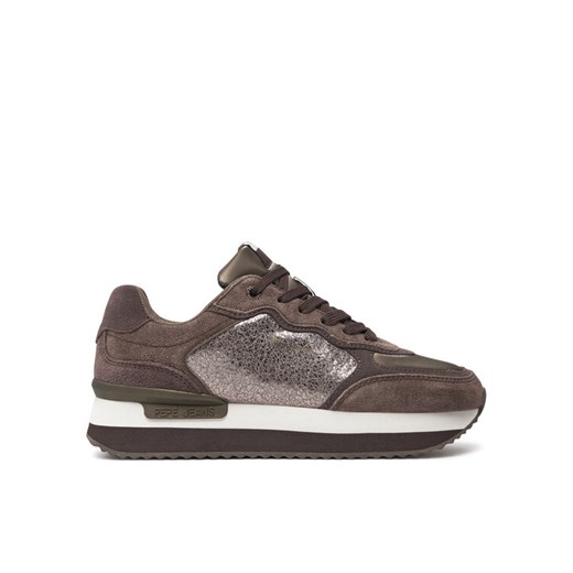 Pepe Jeans Sneakersy PLS60024 Brązowy ze sklepu MODIVO w kategorii Buty sportowe damskie - zdjęcie 183985941