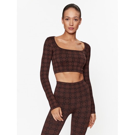 Guess Bluzka V3BP05 ZZ04N Brązowy Slim Fit Guess M_L MODIVO