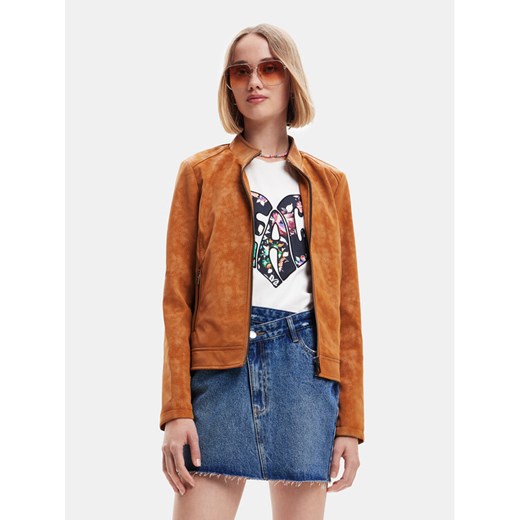 Desigual Kurtka z imitacji skóry 23SWEW02 Brązowy Regular Fit ze sklepu MODIVO w kategorii Kurtki damskie - zdjęcie 183985953