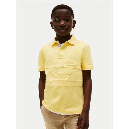 Tommy Hilfiger Polo Flag KB0KB09714 Żółty Regular Fit ze sklepu MODIVO w kategorii T-shirty chłopięce - zdjęcie 183985961