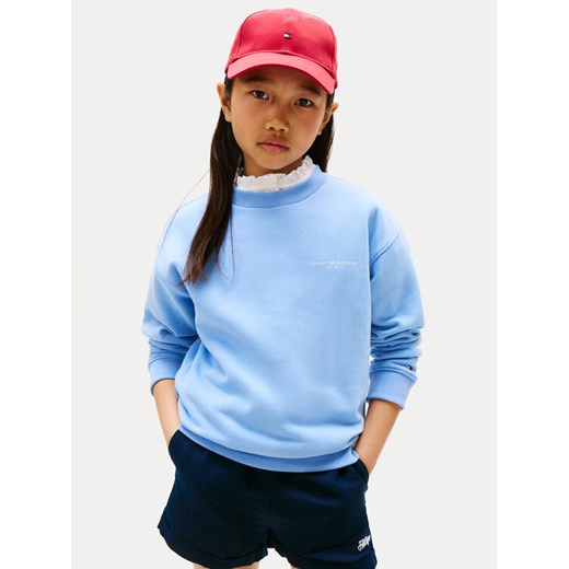 Tommy Hilfiger Bluza KS0KS00640 Błękitny Regular Fit ze sklepu MODIVO w kategorii Bluzy dziewczęce - zdjęcie 183985973