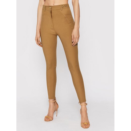 Elisabetta Franchi Spodnie materiałowe PA-011-16E2-V360 Brązowy Slim Fit ze sklepu MODIVO w kategorii Spodnie damskie - zdjęcie 183985982