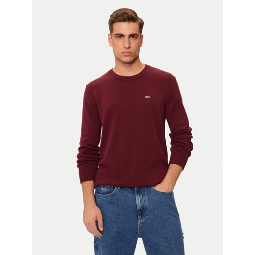 Tommy Jeans Sweter Essential DM0DM18370 Bordowy Slim Fit Tommy Jeans XXL MODIVO