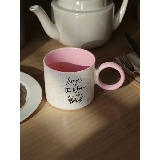 Sinsay - Kubek ceramiczny z miłosną sentencją - różowy Sinsay One Size Sinsay
