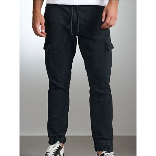 Sinsay - Spodnie tapered fit cargo - niebieski ze sklepu Sinsay w kategorii Spodnie męskie - zdjęcie 183992641