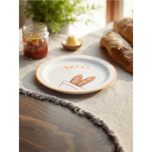 Sinsay - Talerz ceramiczny z nadrukiem - beżowy ze sklepu Sinsay w kategorii Talerze - zdjęcie 183992714
