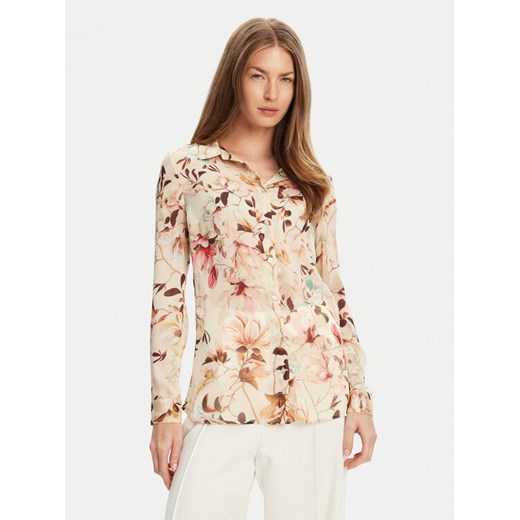 Guess Koszula W5YH0X WDW82 Beżowy Regular Fit ze sklepu MODIVO w kategorii Koszule damskie - zdjęcie 183992842