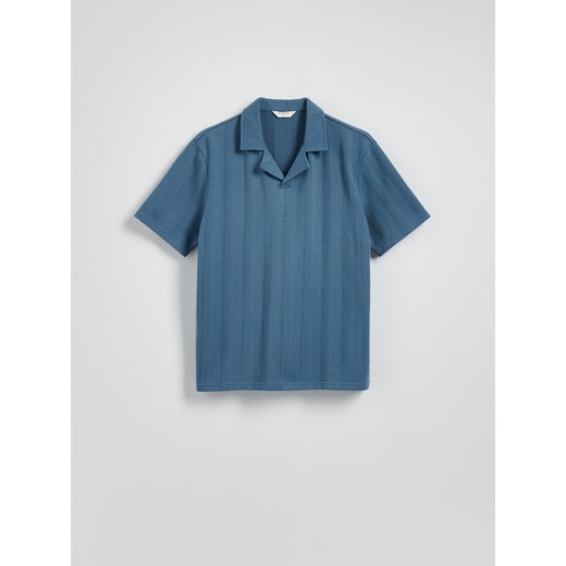 Reserved - Strukturalne polo comfort fit - granatowy ze sklepu Reserved w kategorii T-shirty męskie - zdjęcie 183993341