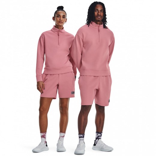 Bluza treningowa uniseks nierozpinana bez kaptura Under Armour UA Summit Knit 1/2 Zip - różowa ze sklepu Sportstylestory.com w kategorii Bluzy damskie - zdjęcie 183993750