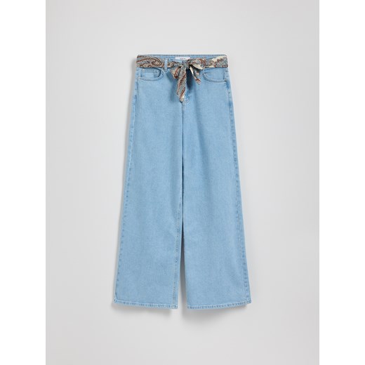 Reserved - Jeansy wide leg z bandaną - niebieski ze sklepu Reserved w kategorii Jeansy damskie - zdjęcie 183994962