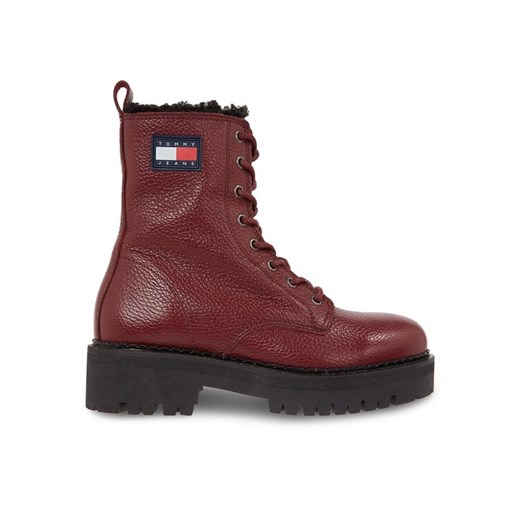 Botki Tommy Jeans Tjw Urban Tumbled Ltr Wl EN0EN02317 Bordowy ze sklepu eobuwie.pl w kategorii Workery damskie - zdjęcie 183995214