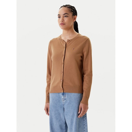 Tommy Hilfiger Kardigan WW0WW42370 Brązowy Regular Fit ze sklepu MODIVO w kategorii Swetry damskie - zdjęcie 183995792