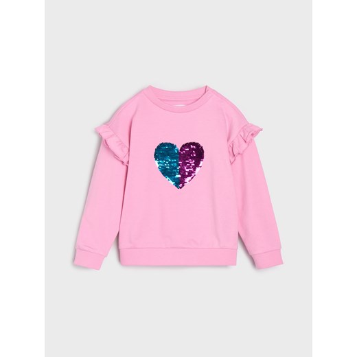 Sinsay - Komplet dzianinowy z ozdobnymi cekinami - begonia Sinsay 74 (6-9 m) Sinsay