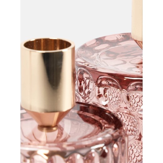 Sinsay - Szklane świeczniki 2 pack - różowy Sinsay One Size Sinsay