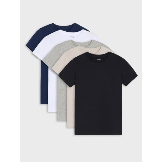 Sinsay - Koszulki basic 5 pack - wielobarwny ze sklepu Sinsay w kategorii T-shirty chłopięce - zdjęcie 183998330