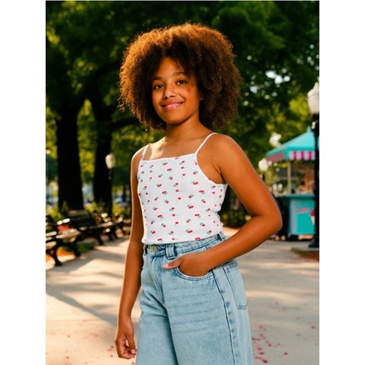 Sinsay - Koszulka na ramiączkach z owocowym motywem - wielobarwny - id: 973EK-MLC - marki Sinsay - 183998344 Sinsay - Koszulka na ramiączkach z owocowym motywem - wielobarwny ze sklepu Sinsay w kategorii Bluzki dziewczęce - zdjęcie 183998344