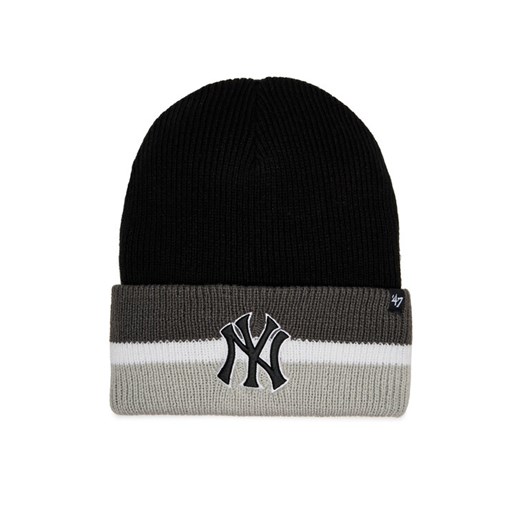 Czapka 47 Brand MLB New York Yankees Split Cuff 47 B-SPLCC17ACE-BK Czarny ze sklepu eobuwie.pl w kategorii Czapki zimowe męskie - zdjęcie 183998582