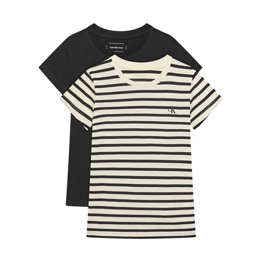 Calvin Klein Jeans Komplet 2 t-shirtów IG0IG02799 Beżowy Slim Fit ze sklepu MODIVO w kategorii Bluzki dziewczęce - zdjęcie 183999571