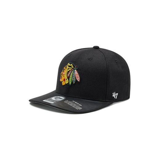 47 Brand Czapka z daszkiem Nhl Chicago Blackhawks H-CLZOE04WBP-BKB Czarny ze sklepu MODIVO w kategorii Czapki dziecięce - zdjęcie 183999592