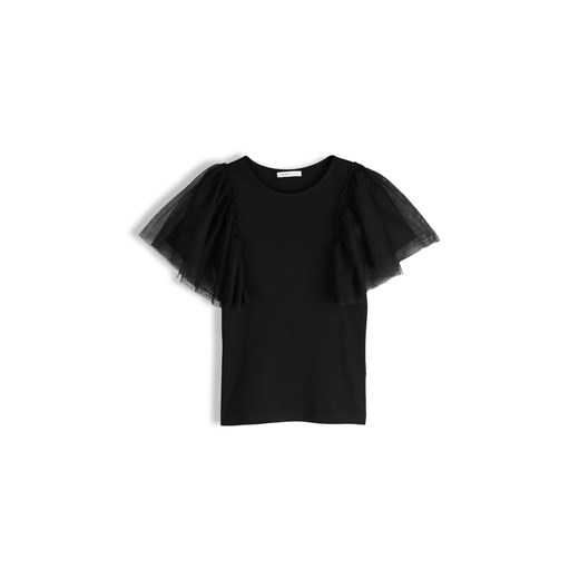 GATE T-shirt z siateczkowymi rękawami 34 ze sklepu gateshop w kategorii Bluzki damskie - zdjęcie 184000600