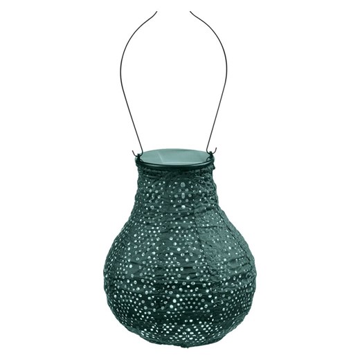 Lumiz Lampion solarny LED &quot;Ikat Bulb&quot; w kolorze zielonym - wys. 20 x Ø 16 cm ze sklepu Limango Polska w kategorii Oświetlenie - zdjęcie 184001314