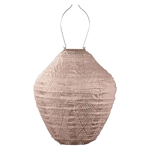 Lumiz Lampion solarny LED &quot;Ikat Jar&quot; w kolorze beżowym - wys. 34 x Ø 30 cm ze sklepu Limango Polska w kategorii Oświetlenie ogrodowe - zdjęcie 184001340