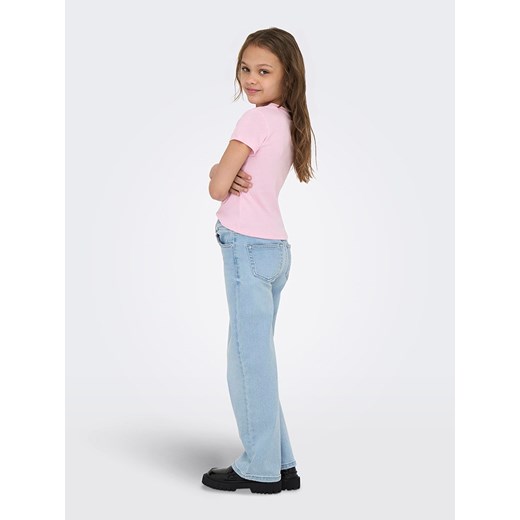 Bluzka dziewczęca różowa Kids ONLY z aplikacjami  bawełniana 