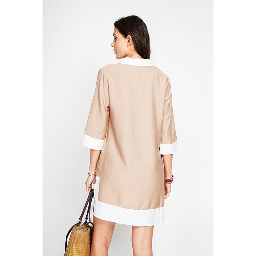 Le Jardin du Lin Sukienka w kolorze beżowo-białym Le Jardin Du Lin 36 okazyjna cena Limango Polska