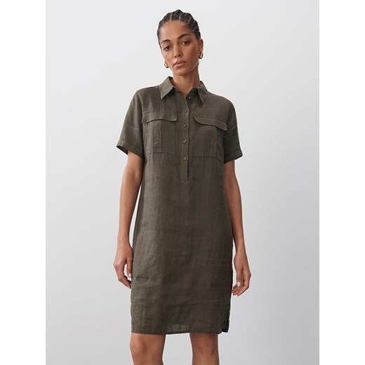 Someday Lniana sukienka w kolorze khaki Someday 36 promocja Limango Polska