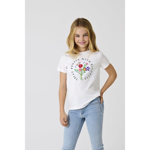 KIDS ONLY Koszulka &quot;Emma&quot; w kolorze białym ze wzorem ze sklepu Limango Polska w kategorii Bluzki dziewczęce - zdjęcie 184002363